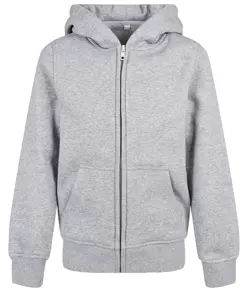 Felpa con zip basic biologica da bambino Build Your Brand