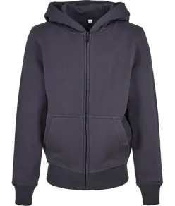 Felpa con zip basic biologica da bambino Build Your Brand