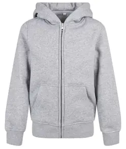 Felpa con zip basic biologica da bambino Build Your Brand