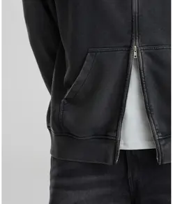Felpa con zip lavaggio vintage JustHoods