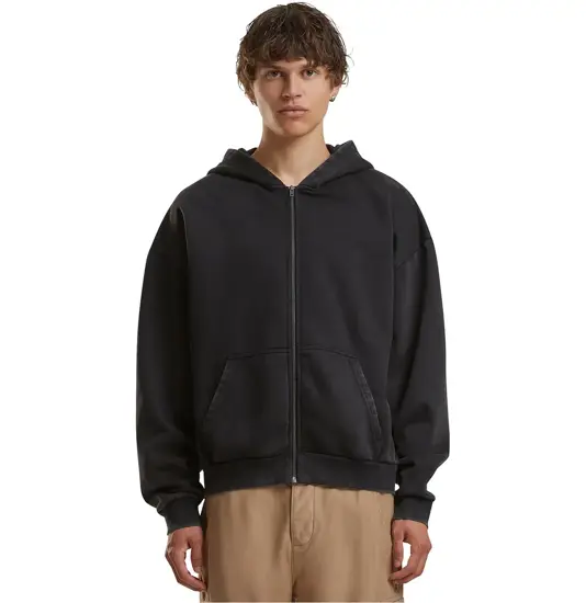 Felpa con zip pesante vintage Build Your Brand