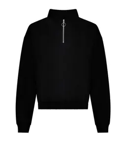 Felpa cropped donna con zip a ¼ JustHoods