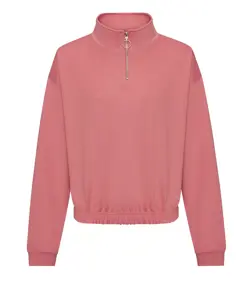 Felpa cropped donna con zip a ¼ JustHoods