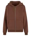 Felpa da donna in pile soffice con zip e cappuccio Build Your Brand