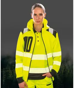 Felpa di sicurezza robusta con zip riciclata Result Recycled