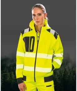 Felpa di sicurezza robusta con zip riciclata Result Recycled
