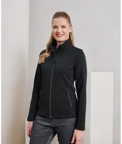 Felpa donna con zip intera riciclata tinto in pasta Premier