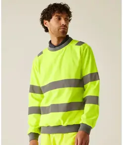 Felpa girocollo alta visibilità Pro a contrasto Regatta High Visibility