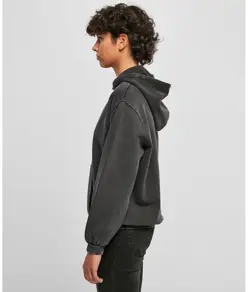 Felpa oversize con cappuccio effetto candeggiato donna Build Your Brand