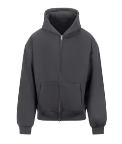 Felpa pesante con cappuccio e zip intera Signature JustHoods
