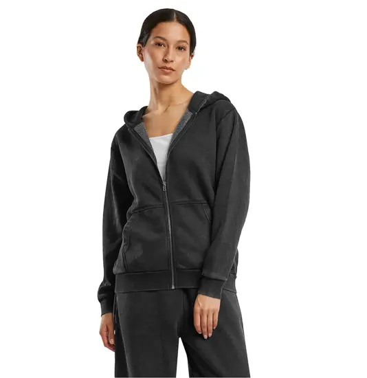 Felpa pesante vintage con zip e cappuccio donna Build Your Brand