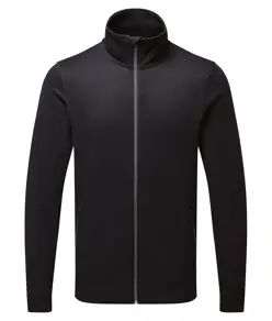 Felpa sostenibile da uomo con zip intera tinta in filo Premier