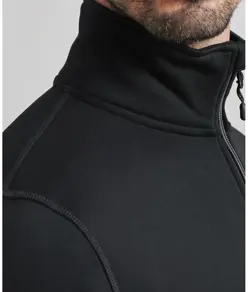 Felpa sostenibile da uomo con zip intera tinta in filo Premier