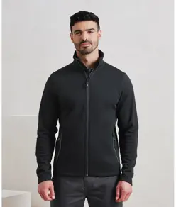 Felpa sostenibile da uomo con zip intera tinta in filo Premier