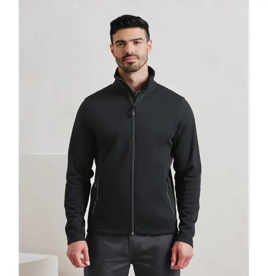 Felpa sostenibile da uomo con zip intera tinta in filo Premier
