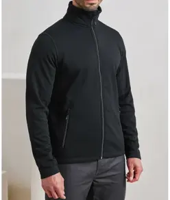 Felpa sostenibile da uomo con zip intera tinta in filo Premier