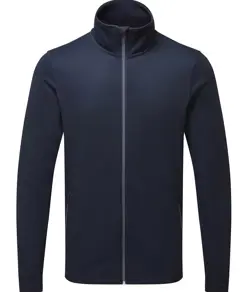 Felpa sostenibile da uomo con zip intera tinta in filo Premier