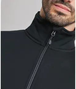 Felpa sostenibile da uomo con zip intera tinta in filo Premier