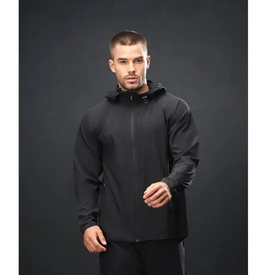 Felpa tecnica con zip e cappuccio Tombo