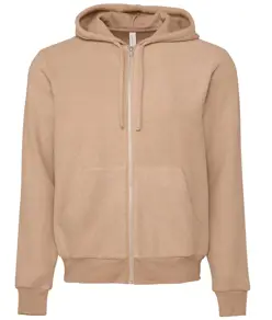 Felpa unisex scamosciata con zip intera e cappuccio Bella Canvas