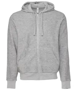 Felpa unisex scamosciata con zip intera e cappuccio Bella Canvas
