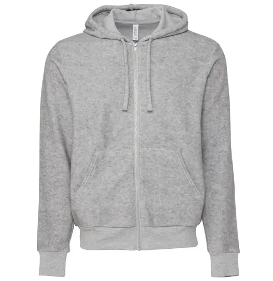 Felpa unisex scamosciata con zip intera e cappuccio Bella Canvas