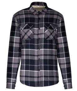 Giacca a camicia a quadri foderata in sherpa Kariban