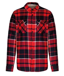 Giacca a camicia a quadri foderata in sherpa Kariban