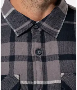 Giacca a camicia a quadri foderata in sherpa Kariban