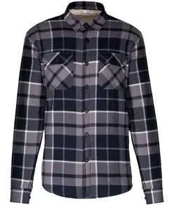 Giacca a camicia a quadri foderata in sherpa Kariban