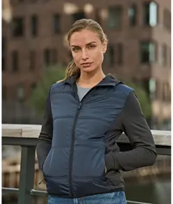 Giacca con cappuccio ibrida elasticizzata da donna (9113) Tee Jays