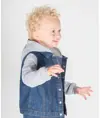 Giacca di jeans con cappuccio e maniche in felpa Larkwood