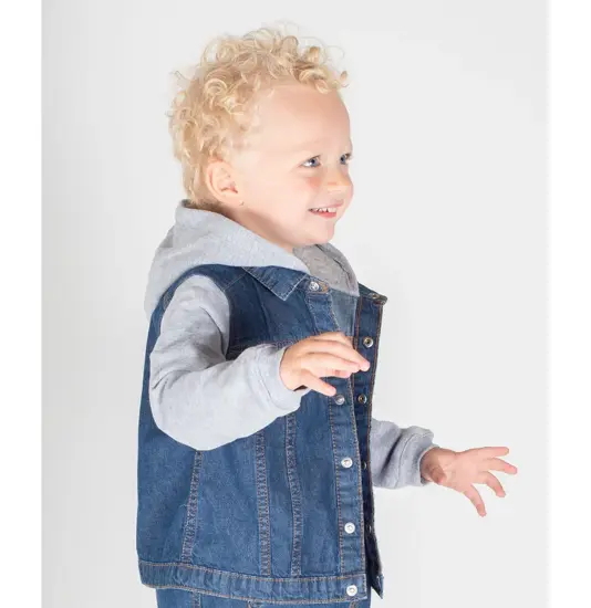 Giacca di jeans con cappuccio e maniche in felpa Larkwood