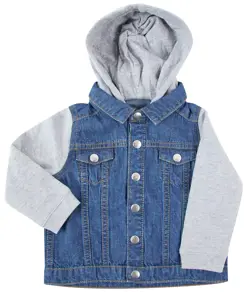 Giacca di jeans con cappuccio e maniche in felpa Larkwood