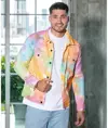 Giacca in denim tie-dye Colortone