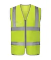 Gilet alta visibilità con zip porta badge e bordo riflettente (HVW103) YOKO