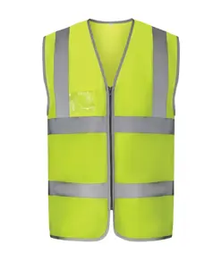 Gilet alta visibilità con zip porta badge e bordo riflettente (HVW103) YOKO