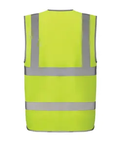 Gilet alta visibilità con zip porta badge e bordo riflettente (HVW103) YOKO