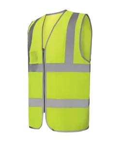 Gilet alta visibilità con zip porta badge e bordo riflettente (HVW103) YOKO
