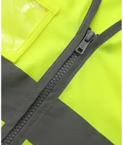 Gilet alta visibilità con zip porta badge e bordo riflettente (HVW103) YOKO