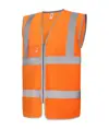 Gilet alta visibilità con zip porta badge e bordo riflettente (HVW103) YOKO