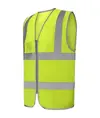 Gilet alta visibilità con zip porta badge e bordo riflettente (HVW103) YOKO