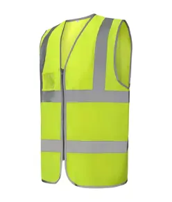 Gilet alta visibilità con zip porta badge e bordo riflettente (HVW103) YOKO