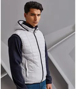 Gilet con cappuccio a nido d'ape 2786