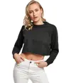 Girocollo cropped donna in spugna Build Your Brand