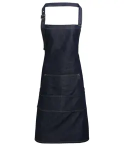 Grembiule con pettorina e cuciture jeans Premier