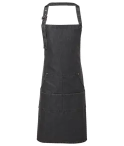 Grembiule con pettorina e cuciture jeans Premier