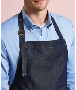 Grembiule con pettorina e cuciture jeans Premier