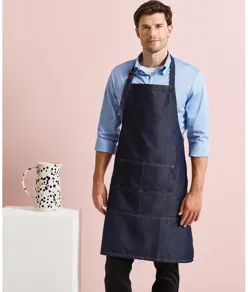 Grembiule con pettorina e cuciture jeans Premier