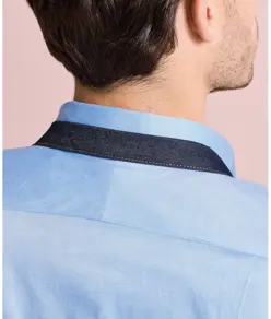 Grembiule con pettorina e cuciture jeans Premier